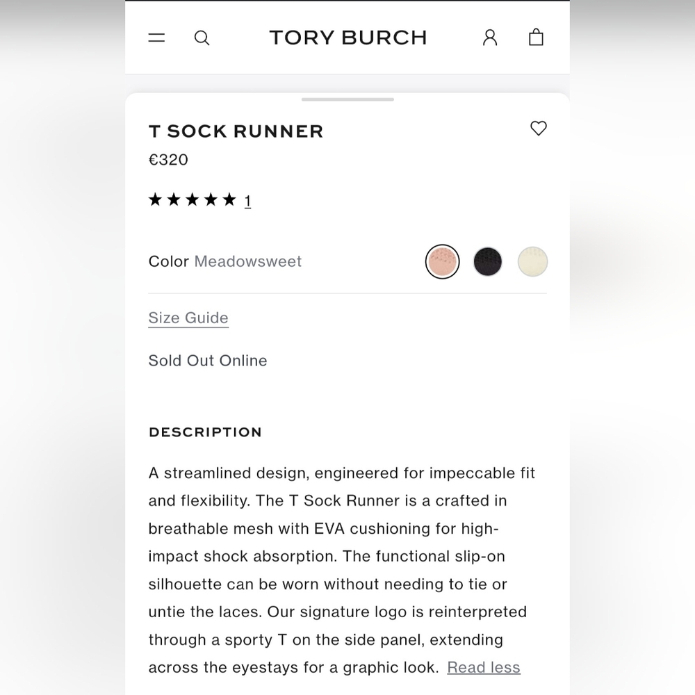 NIB TORY BURCH T sock runner - Picture 2 of 11